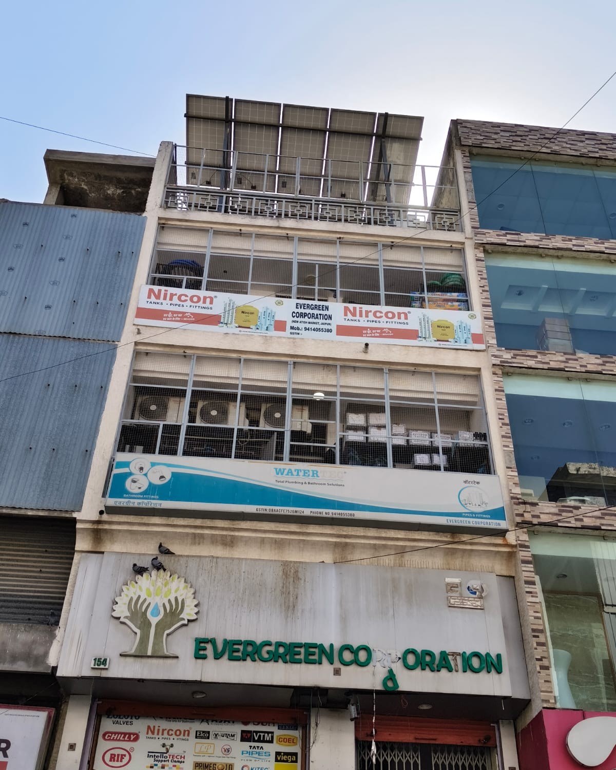 8 kW commercial solar installation at Aatish Market, Mansarovar, Jaipur - Street view