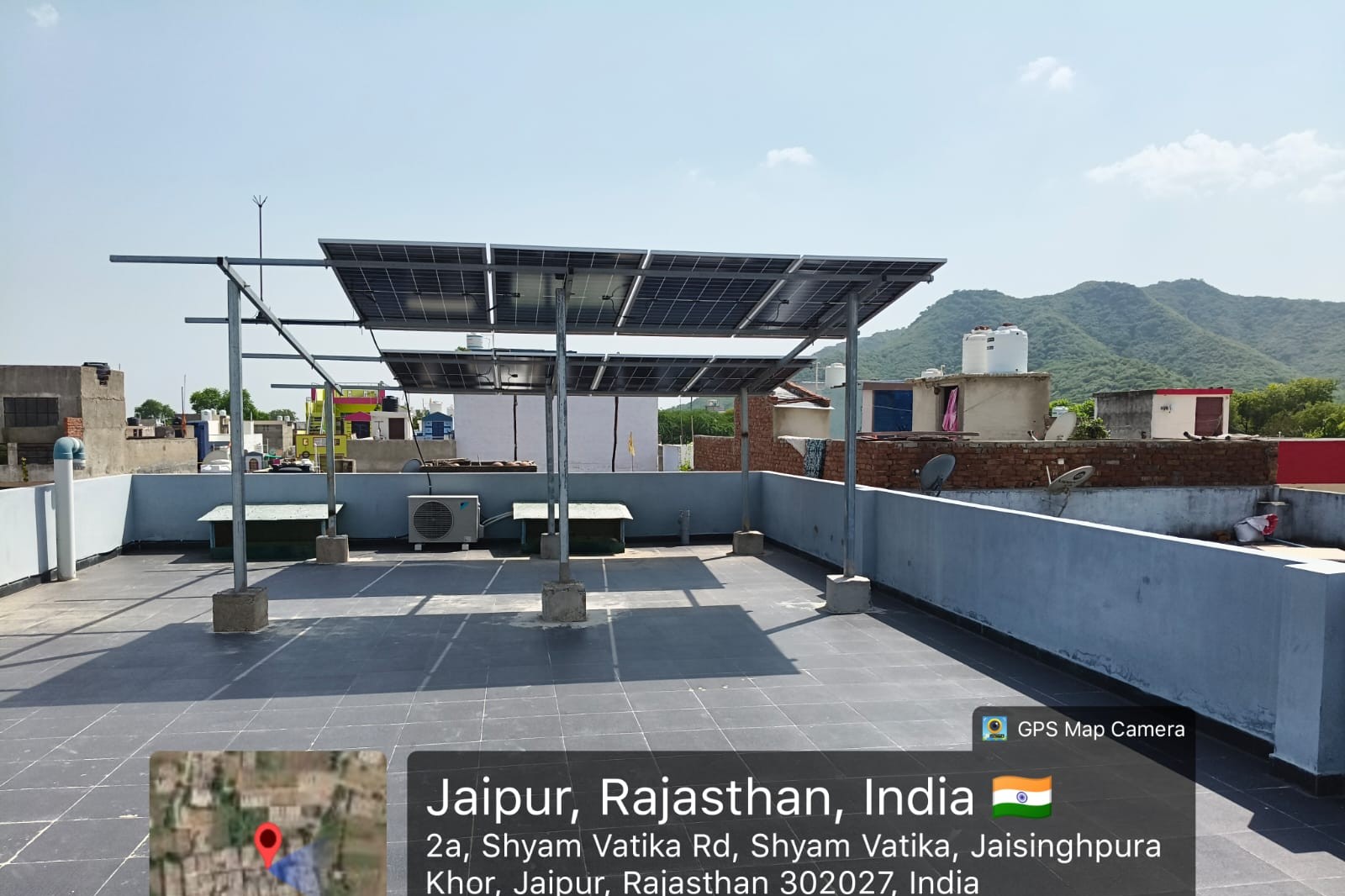 5 kW residential solar installation at Jaisinghpura Khor, Jaipur - View 1