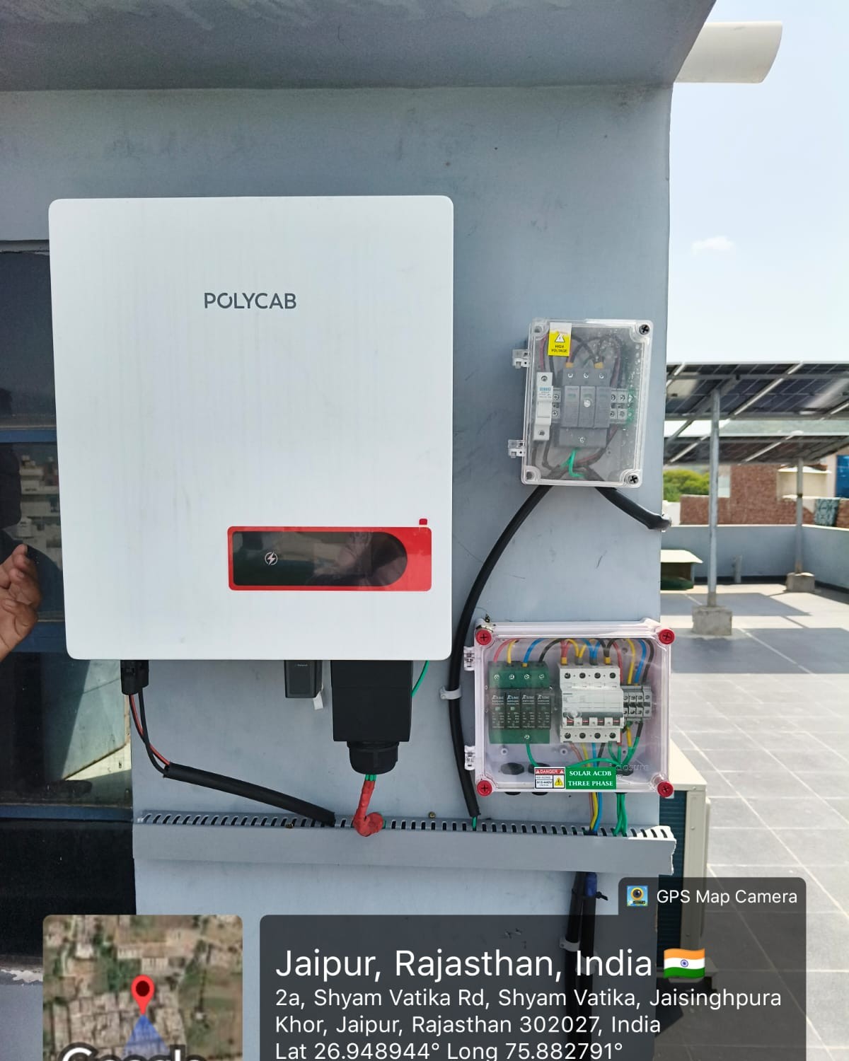 5 kW residential solar installation at Jaisinghpura Khor, Jaipur - View 2